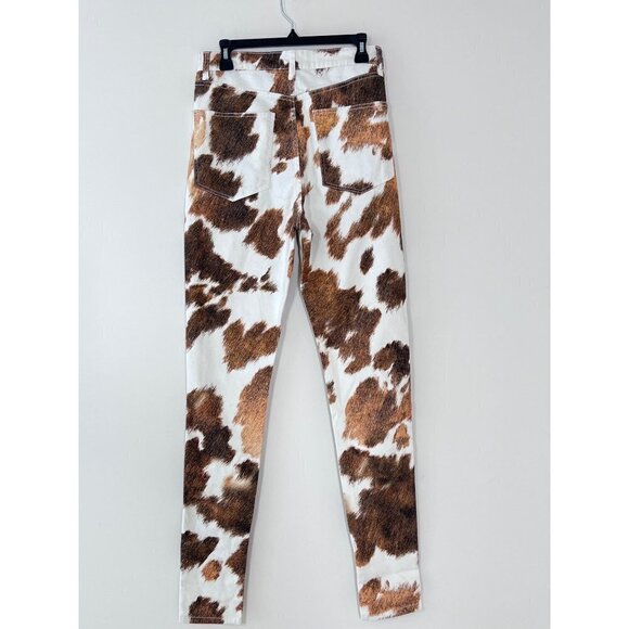 STILETTO SLIT COWHIDE SKINNY JEAN IN BROWN size 29 new without tags - Picture 2 of 5